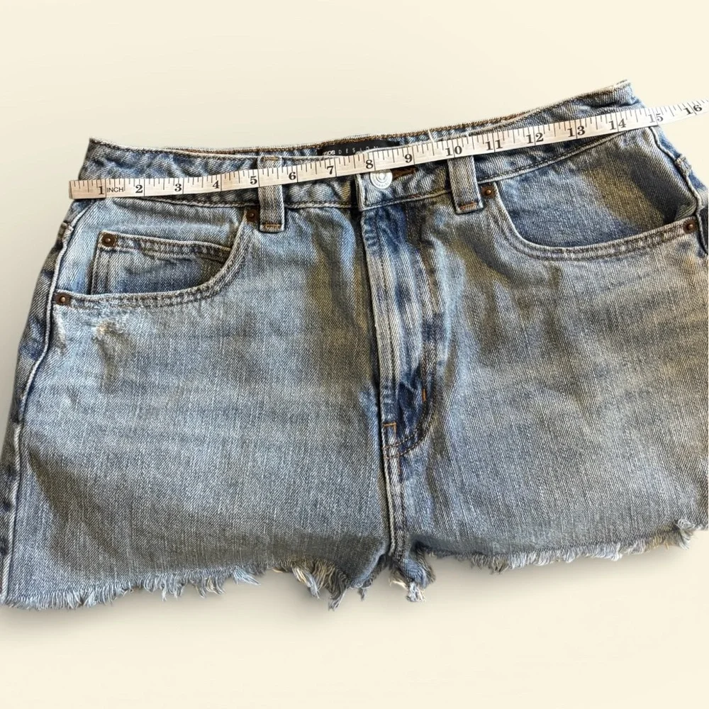 ASOS Blue Distressed Jean Shorts - Picture 5 of 8